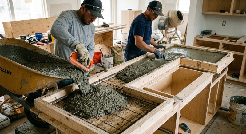 Cement Counter Installation in Sonoma County, CA