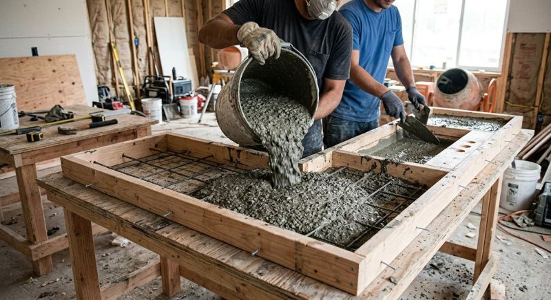 Cement Countertop Pouring in Marin County, CA